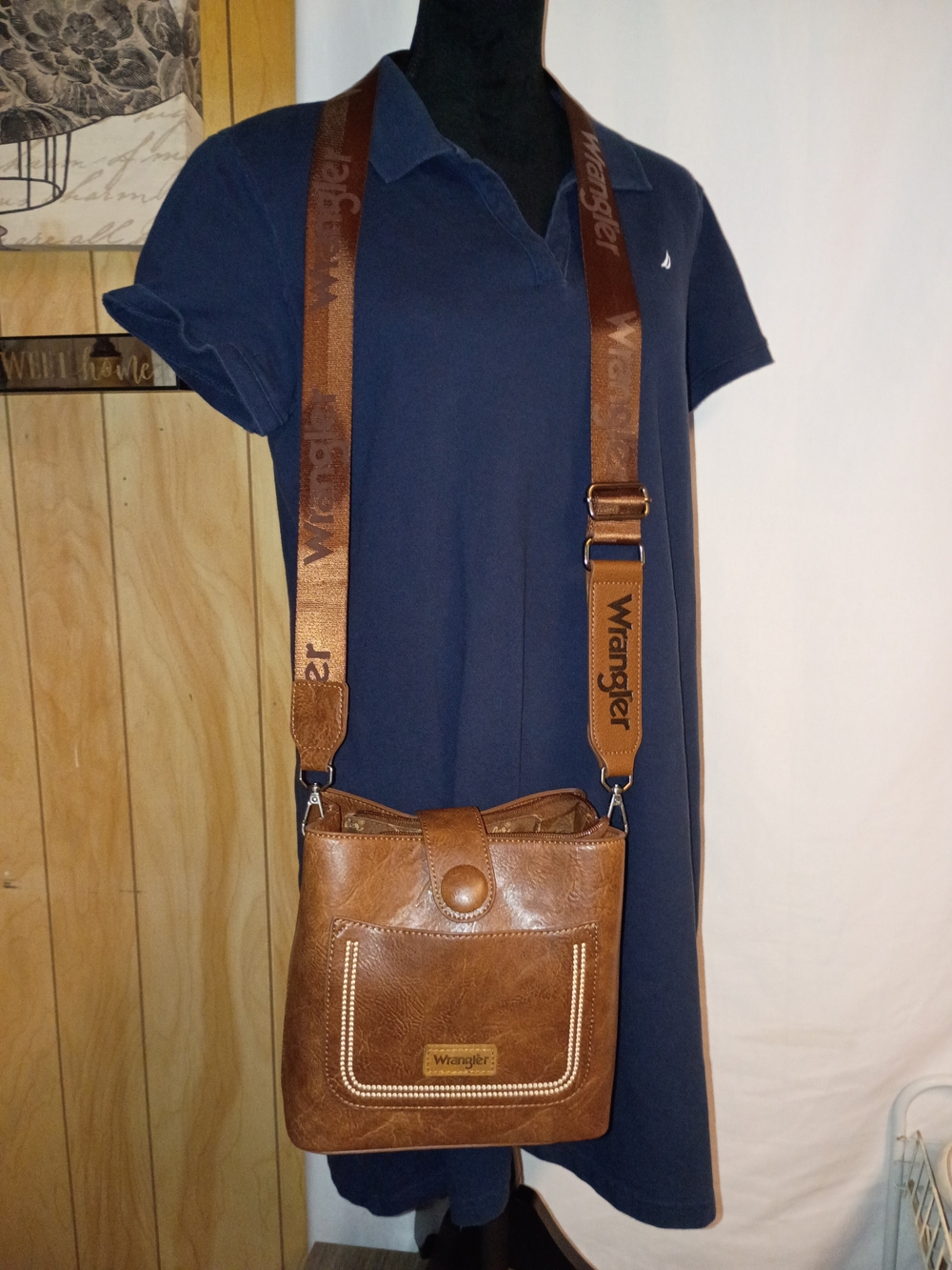 Wrangler Brown Leather Bucket Bag